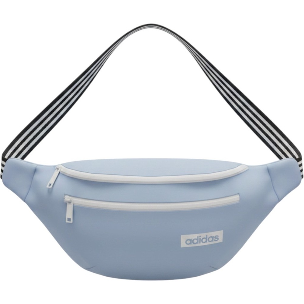 Adidas Light Blue Fanny Pack Waist Bag Three Stripe Adjustable Strap 100% Poly